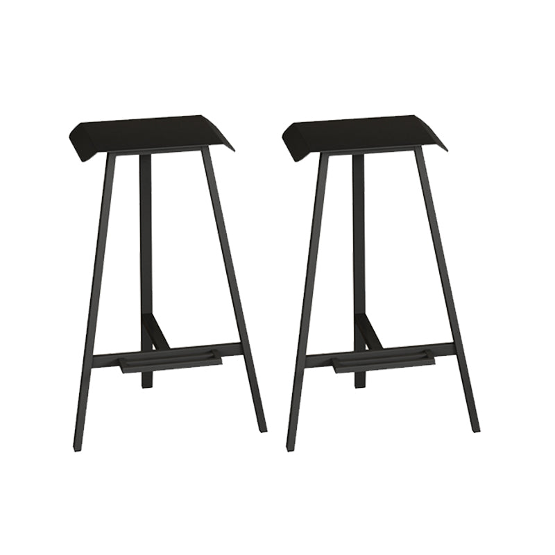 Industrial Armless Backless Counter Stool Iron Bar Stool with Pedal for Bar