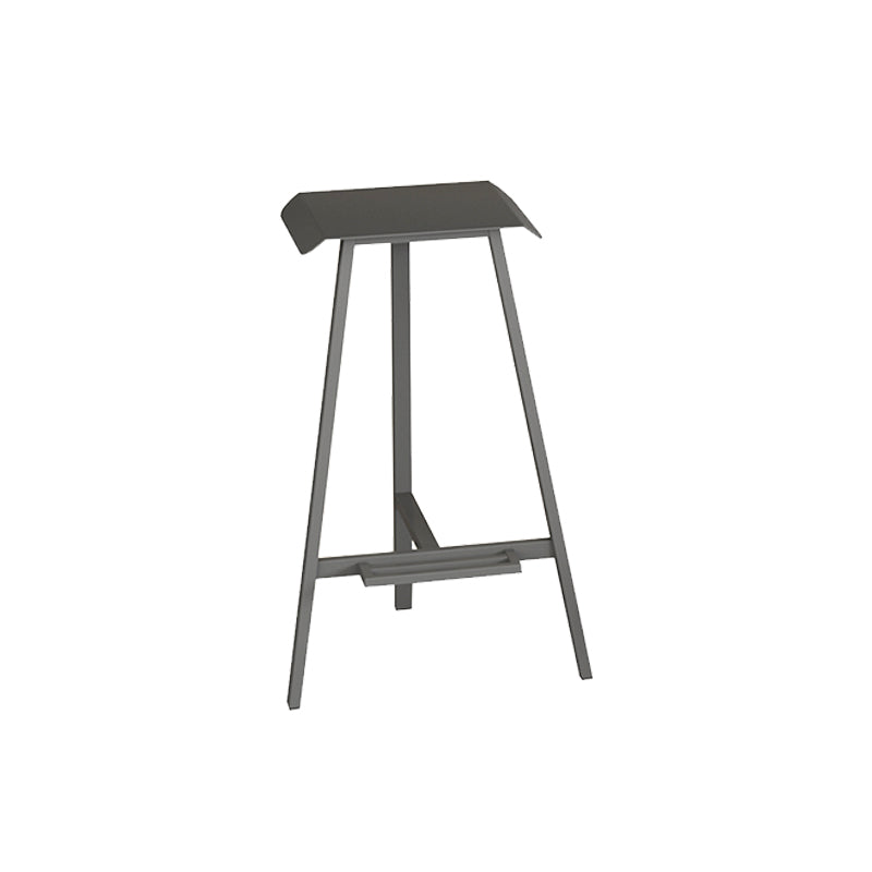 Industrial Armless Backless Counter Stool Iron Bar Stool with Pedal for Bar