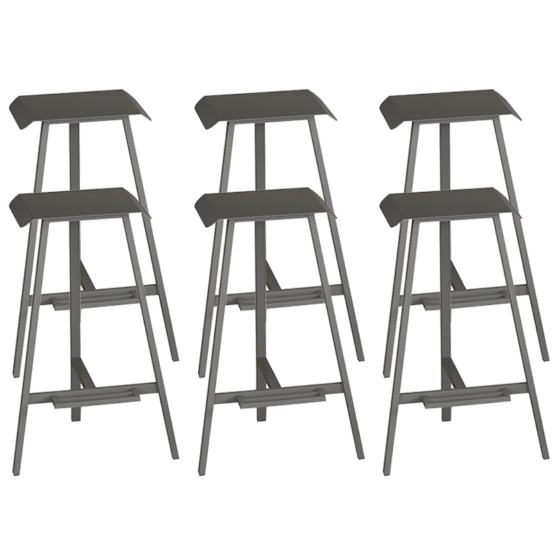 Industrial Armless Backless Counter Stool Iron Bar Stool with Pedal for Bar