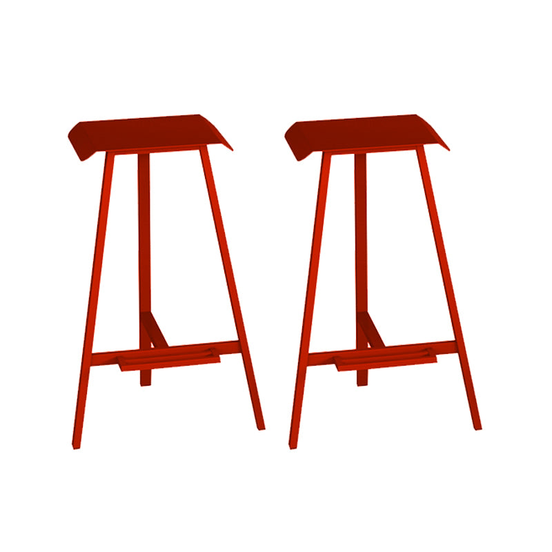 Industrial Armless Backless Counter Stool Iron Bar Stool with Pedal for Bar