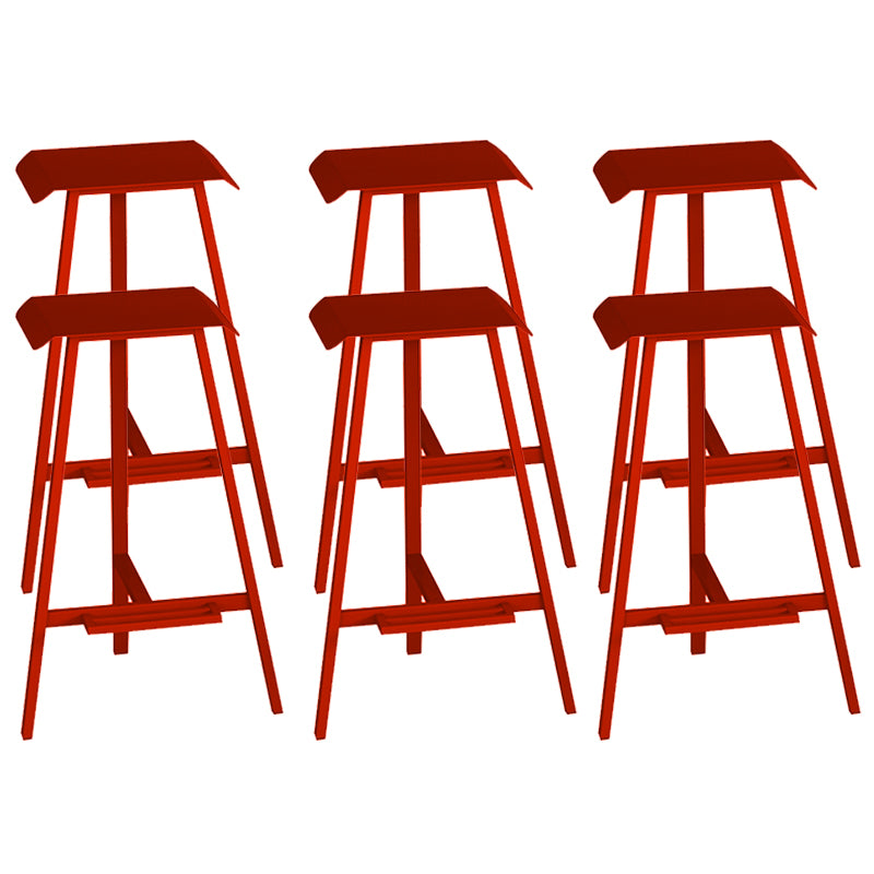 Industrial Armless Backless Counter Stool Iron Bar Stool with Pedal for Bar