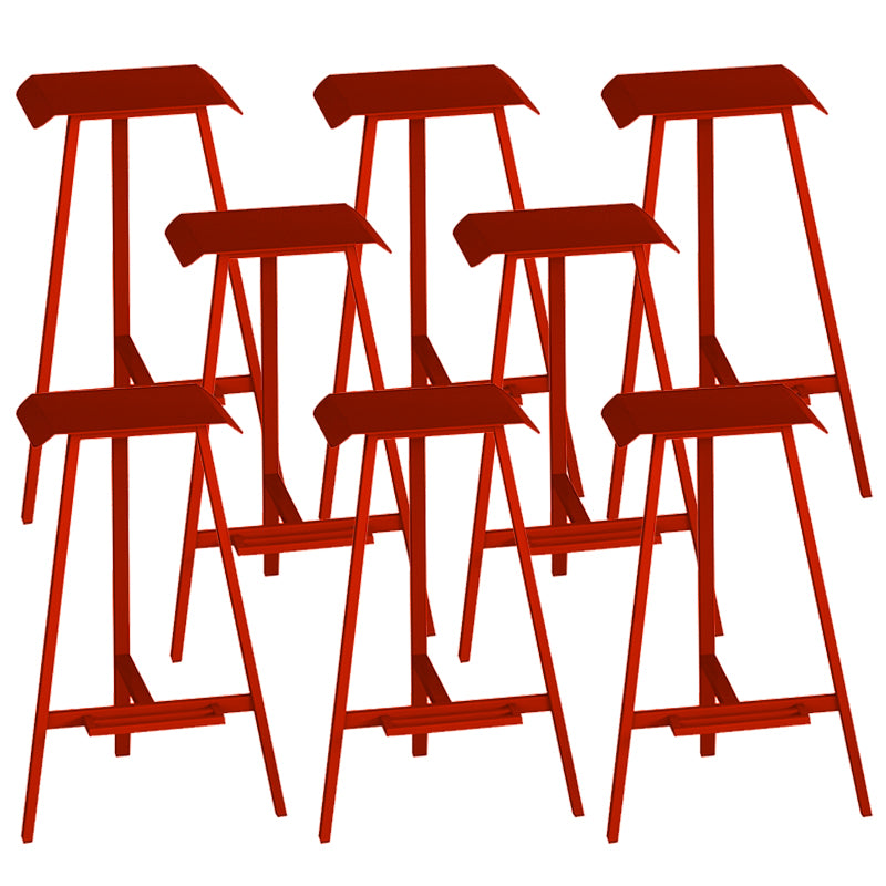 Industrial Armless Backless Counter Stool Iron Bar Stool with Pedal for Bar