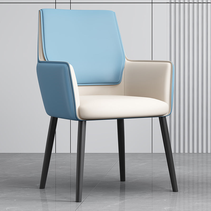 Faux Leather Upholstered Chair Contemporary Kitchen Dining Arm Chair