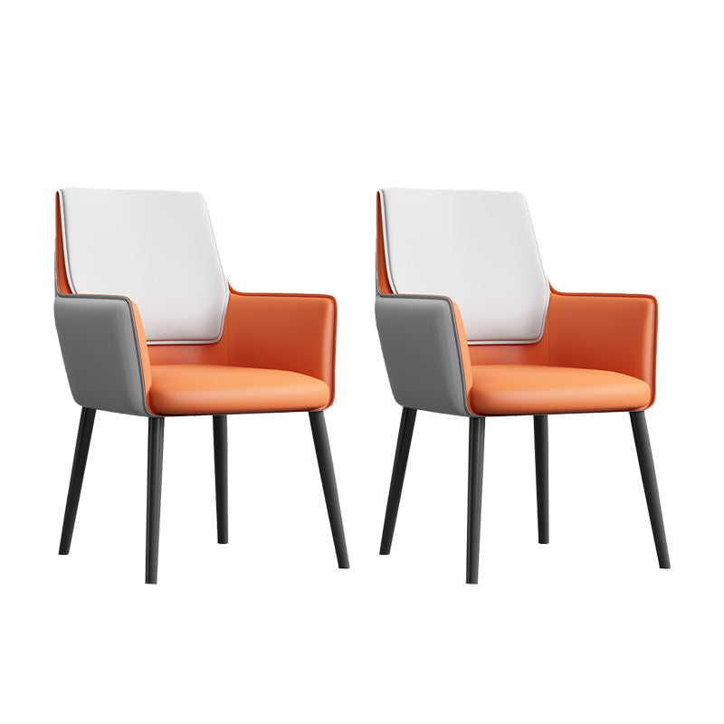 Faux Leather Upholstered Chair Contemporary Kitchen Dining Arm Chair