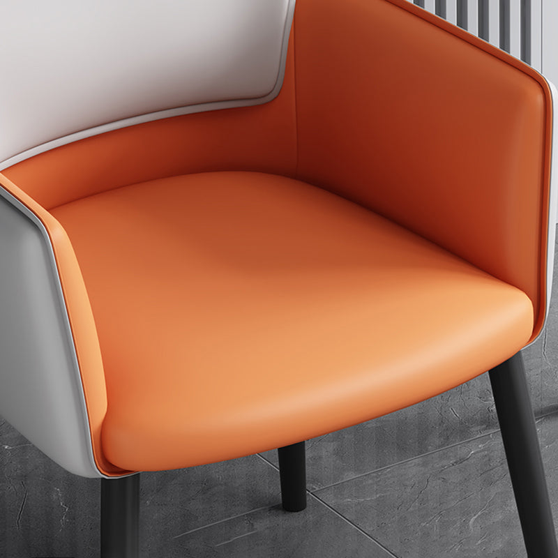 Faux Leather Upholstered Chair Contemporary Kitchen Dining Arm Chair