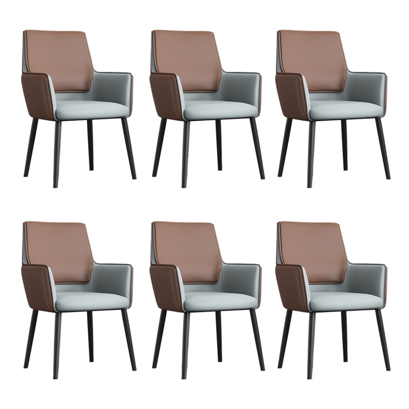 Faux Leather Upholstered Chair Contemporary Kitchen Dining Arm Chair