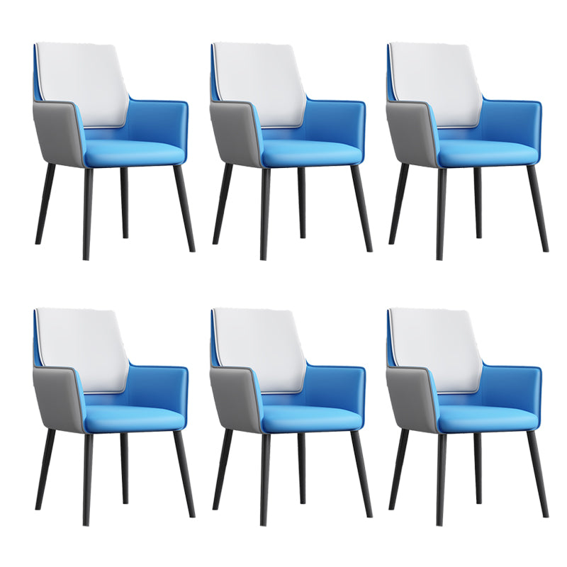 Faux Leather Upholstered Chair Contemporary Kitchen Dining Arm Chair