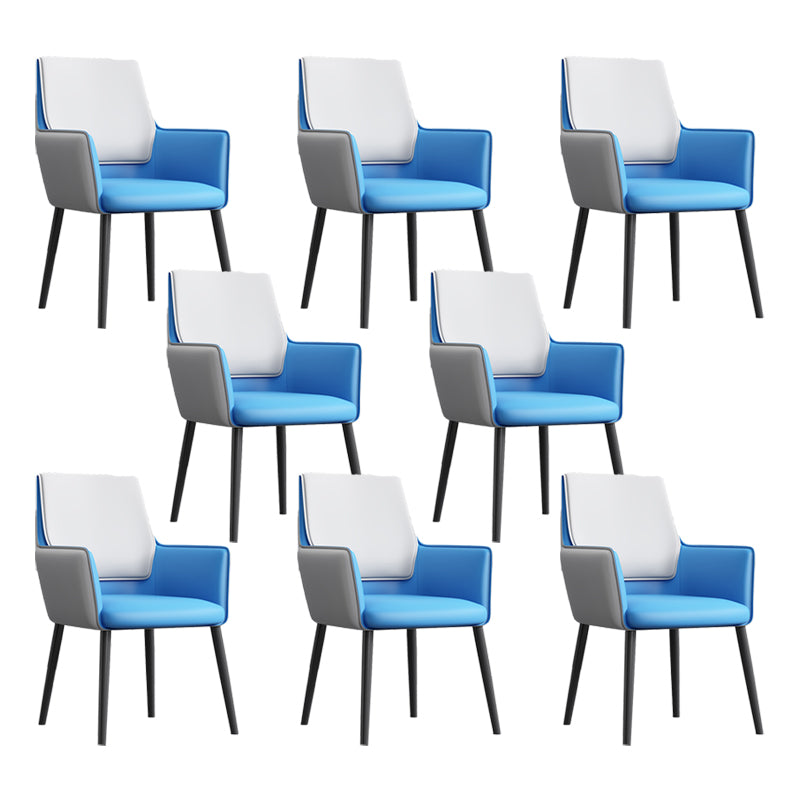 Faux Leather Upholstered Chair Contemporary Kitchen Dining Arm Chair