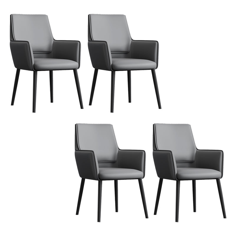 Faux Leather Upholstered Chair Contemporary Kitchen Dining Arm Chair