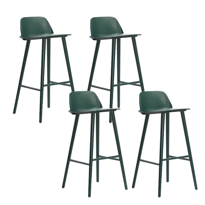 Indoor Oak Solid Wood Bar Stool Modern Armless Low Back Stool