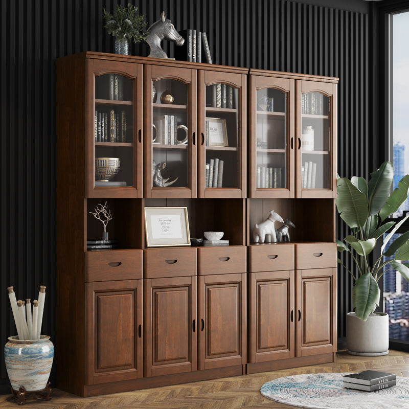 Grooves Handle Storage Cabinet Solid Wood Cabinet with Drawer