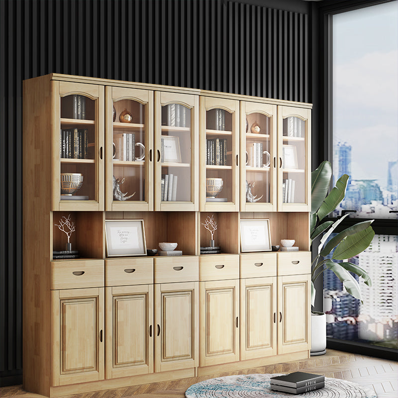 Grooves Handle Storage Cabinet Solid Wood Cabinet with Drawer