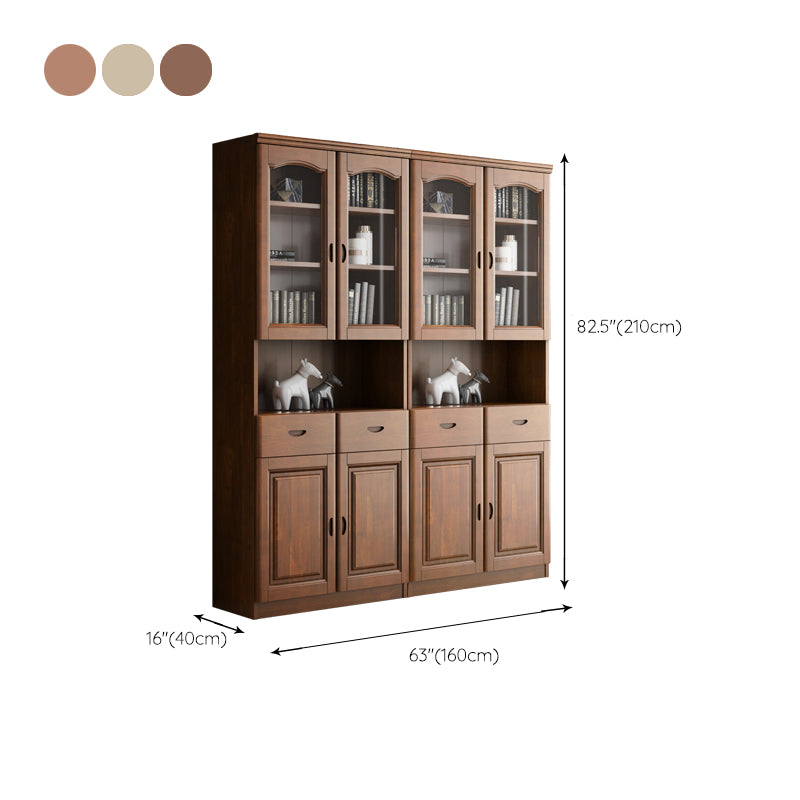 Grooves Handle Storage Cabinet Solid Wood Cabinet with Drawer