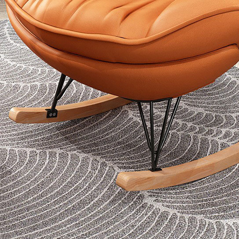 Scratch Resistant Rocking Chair Solid Fabric Modern Rocking Chair with Ottoman