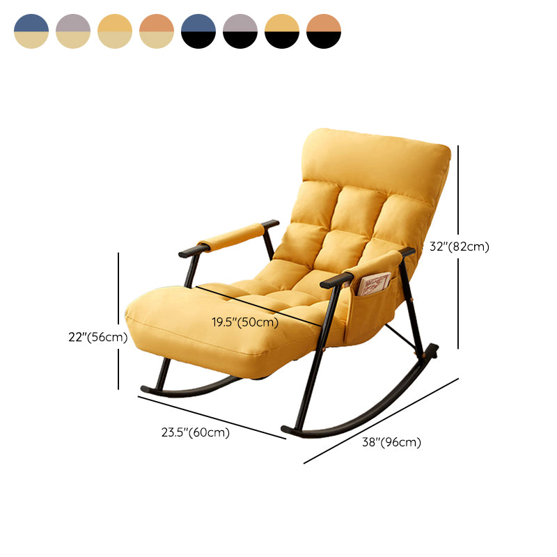 Home Modern Metal Base Rocking Chair Living Room Leisure Single Sofa Chair