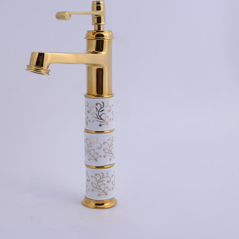 Traditional Vessel Lavatory Sink Oval-Shape Porcelain with Faucet Bathroom Sink