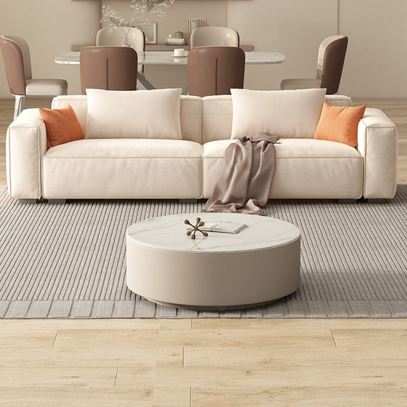 Velvet Square Arm Sofa Modern Sofa with Pillows in White 37.40" W