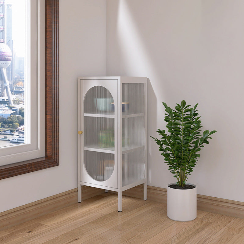 Contemporary Metal China Cabinet Glass Doors Hutch Cabinet for Living Room