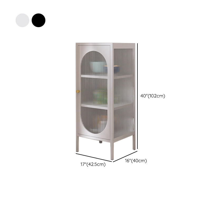 Contemporary Metal China Cabinet Glass Doors Hutch Cabinet for Living Room