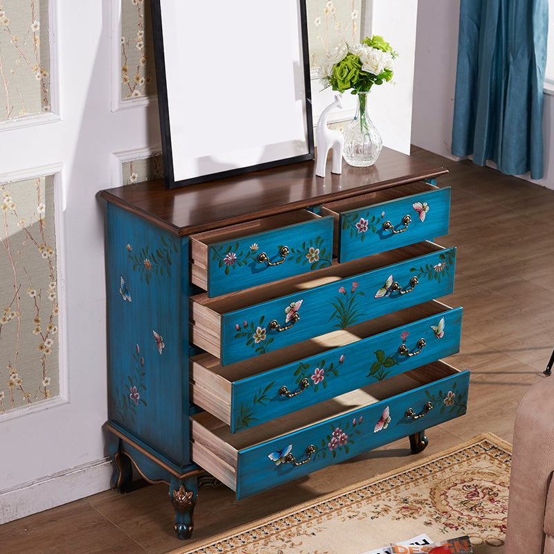Coastal Storage Chest Dresser Solid Wood Dresser for Bedroom