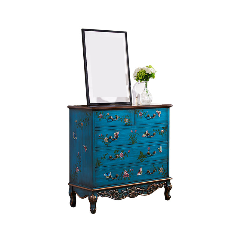 Coastal Storage Chest Dresser Solid Wood Dresser for Bedroom
