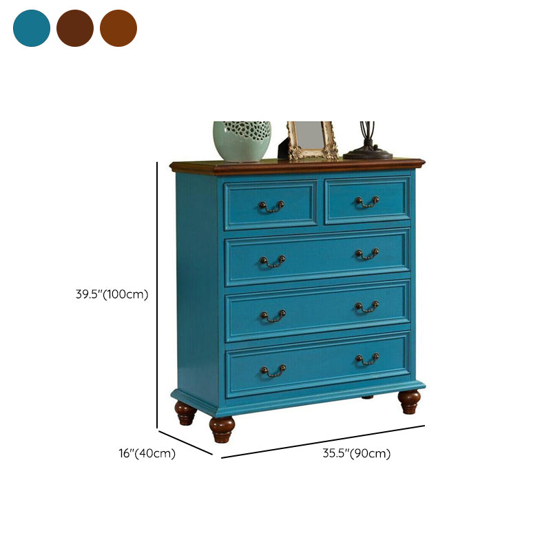 Coastal Storage Chest Dresser Solid Wood Dresser for Bedroom