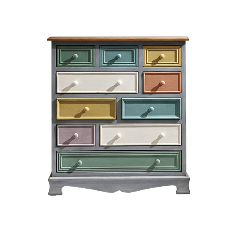 Nautical Vertical Chest Bedroom Solid Wood Storage Chest with Drawers