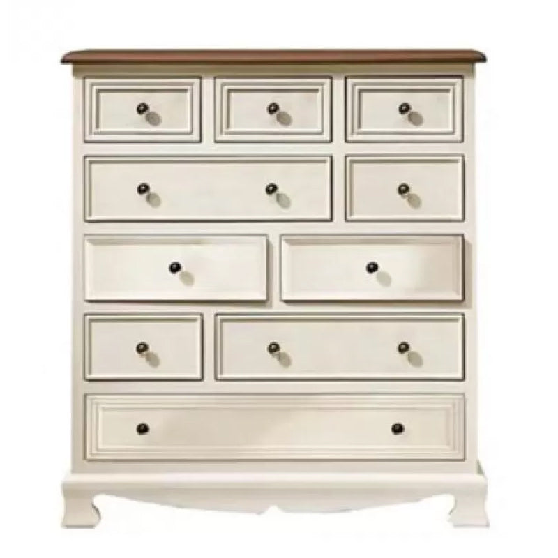 Nautical Vertical Chest Bedroom Solid Wood Storage Chest with Drawers