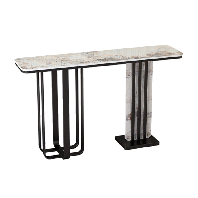 Modern Stone Console Table 31.5" Tall Stain Resistant Accent Table