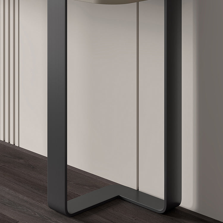 Stone Half Moon Console Table 1-shelf 33.46" Tall Accent Table