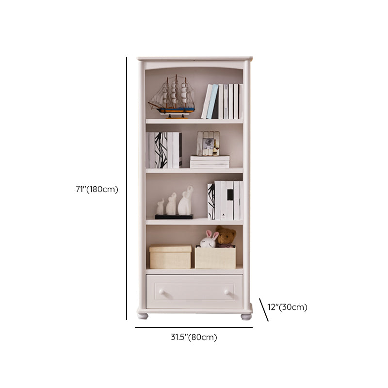 Wooden Closed Back Bookcase Contemporary Standard Bookshelf with Shelves