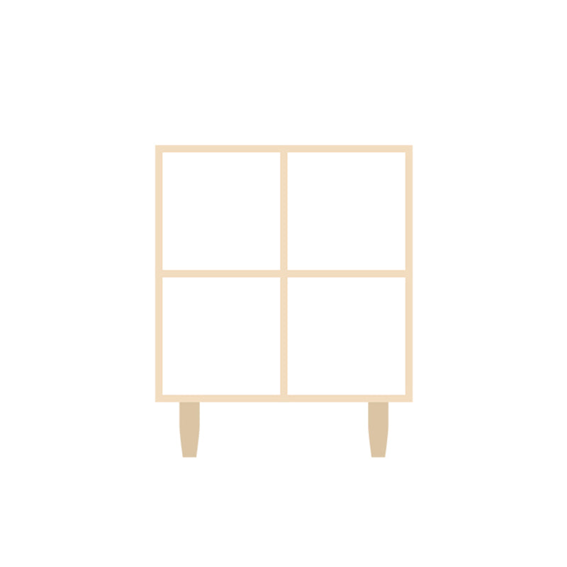 Natural Standard Bookshelf Wooden Contemporary Bookcase with Shelves