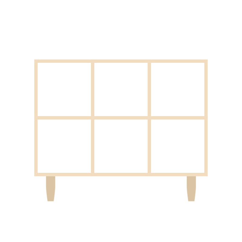 Natural Standard Bookshelf Wooden Contemporary Bookcase with Shelves