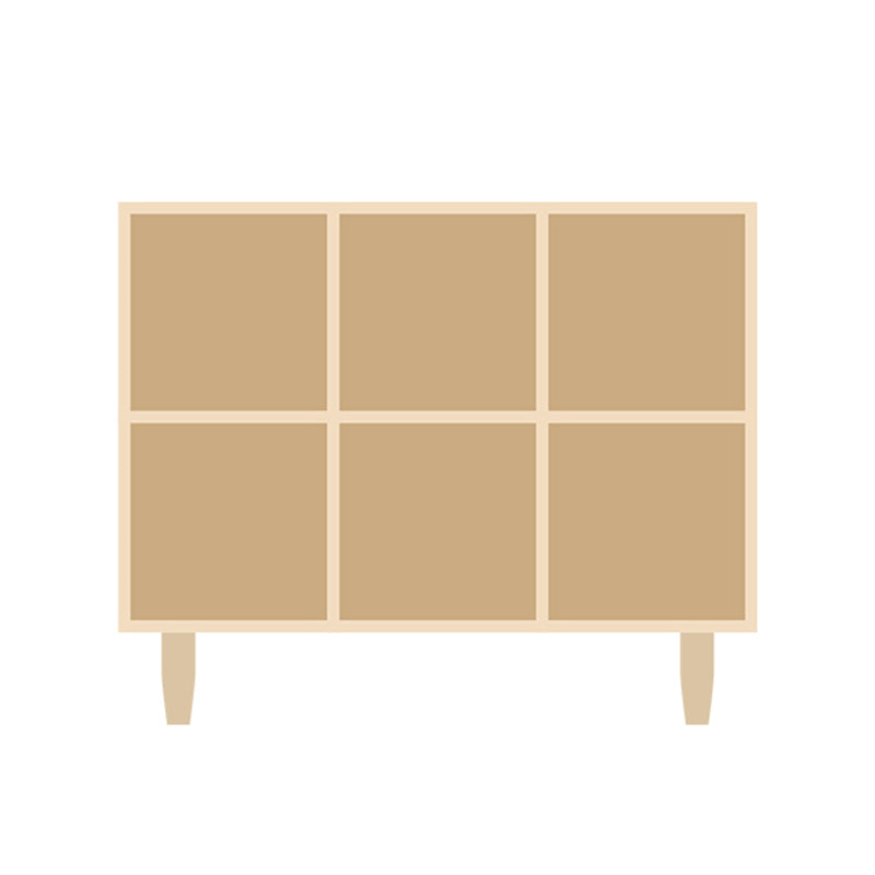 Natural Standard Bookshelf Wooden Contemporary Bookcase with Shelves