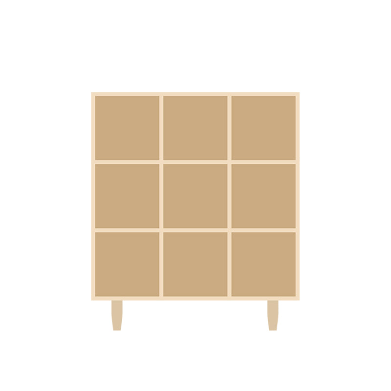 Natural Standard Bookshelf Wooden Contemporary Bookcase with Shelves