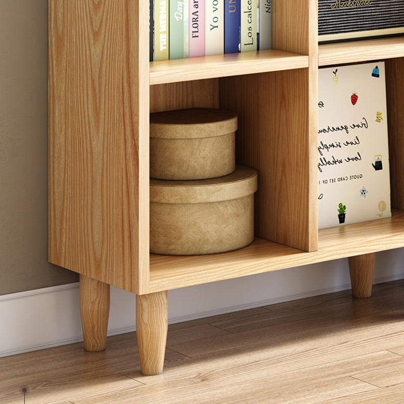 Natural Standard Bookshelf Wooden Contemporary Bookcase with Shelves