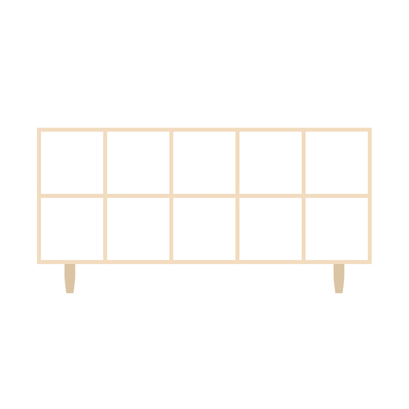 Natural Standard Bookshelf Wooden Contemporary Bookcase with Shelves