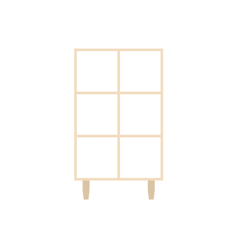 Natural Standard Bookshelf Wooden Contemporary Bookcase with Shelves