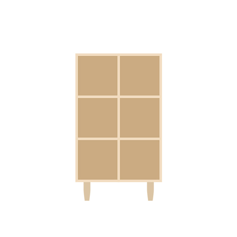 Natural Standard Bookshelf Wooden Contemporary Bookcase with Shelves