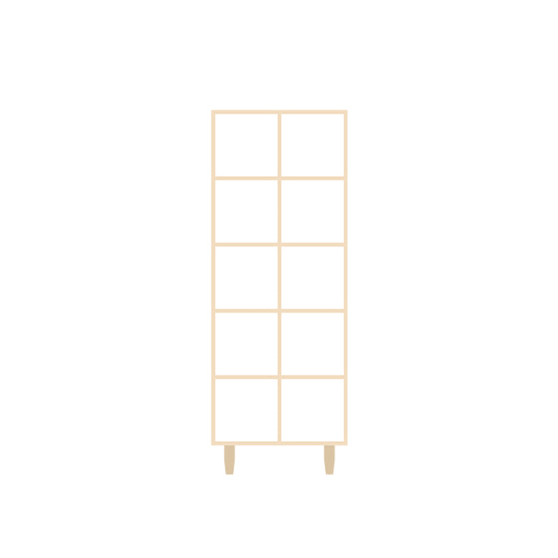 Natural Standard Bookshelf Wooden Contemporary Bookcase with Shelves