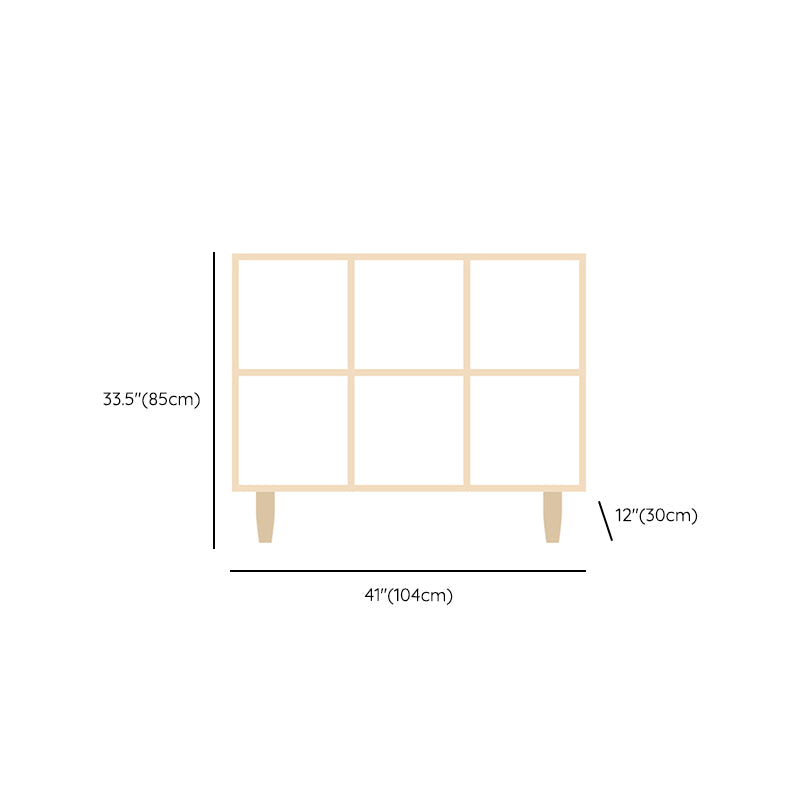 Natural Standard Bookshelf Wooden Contemporary Bookcase with Shelves