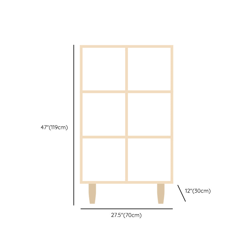 Natural Standard Bookshelf Wooden Contemporary Bookcase with Shelves