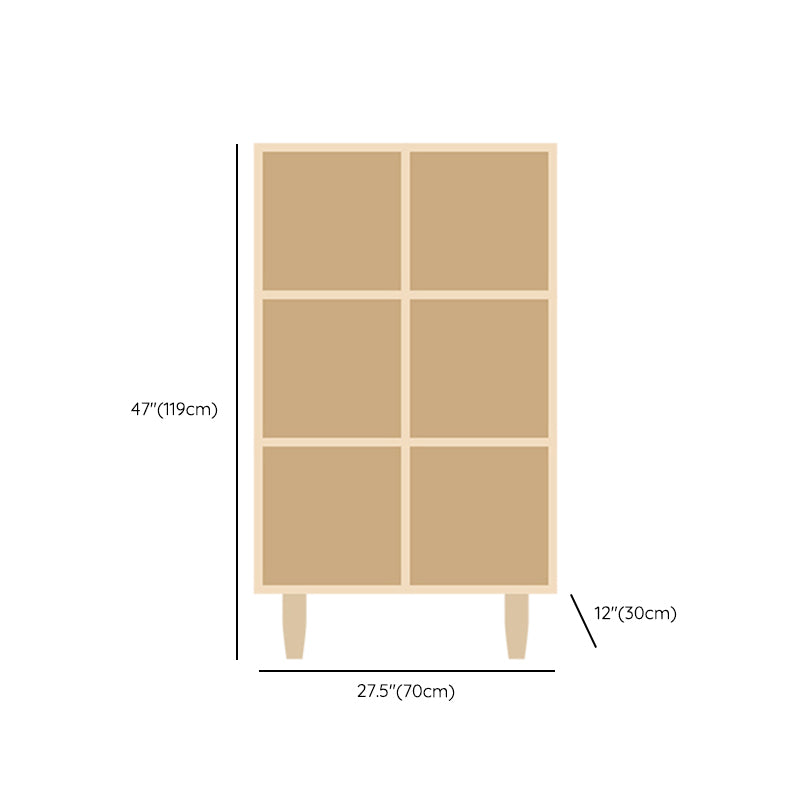 Natural Standard Bookshelf Wooden Contemporary Bookcase with Shelves