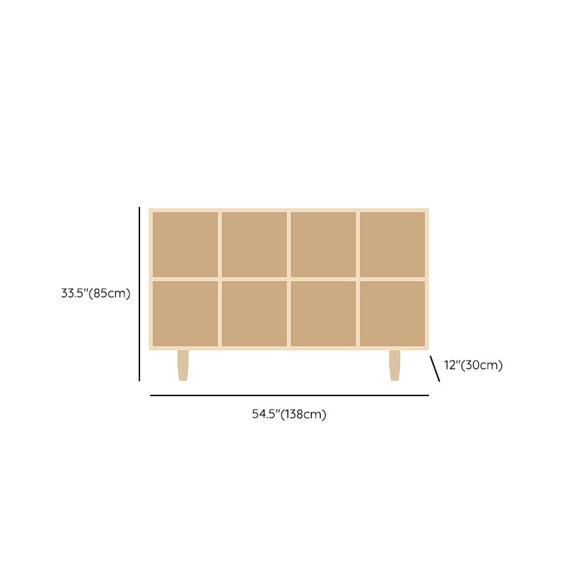 Natural Standard Bookshelf Wooden Contemporary Bookcase with Shelves