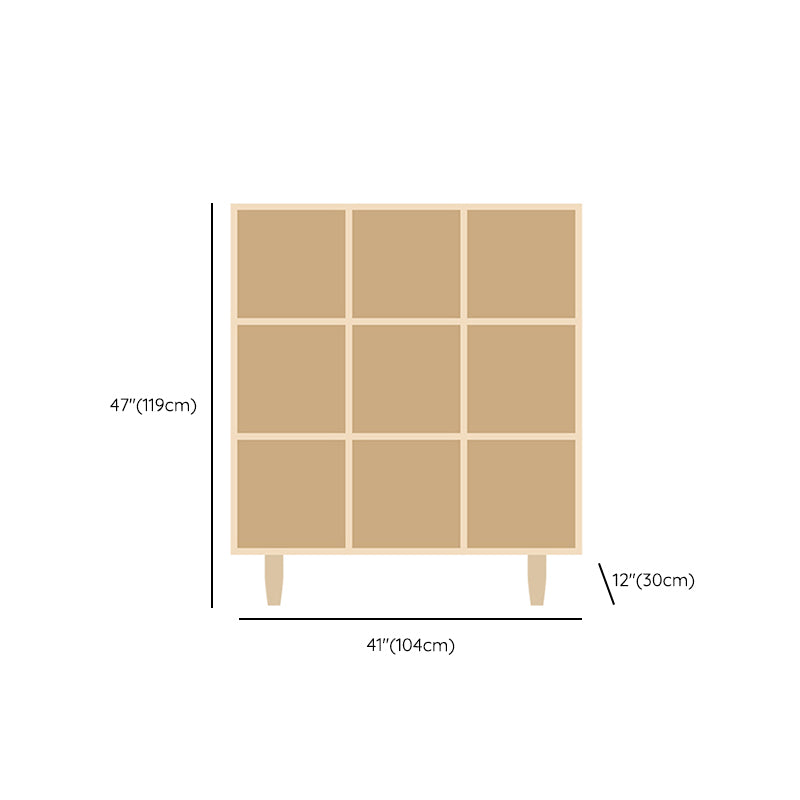 Natural Standard Bookshelf Wooden Contemporary Bookcase with Shelves