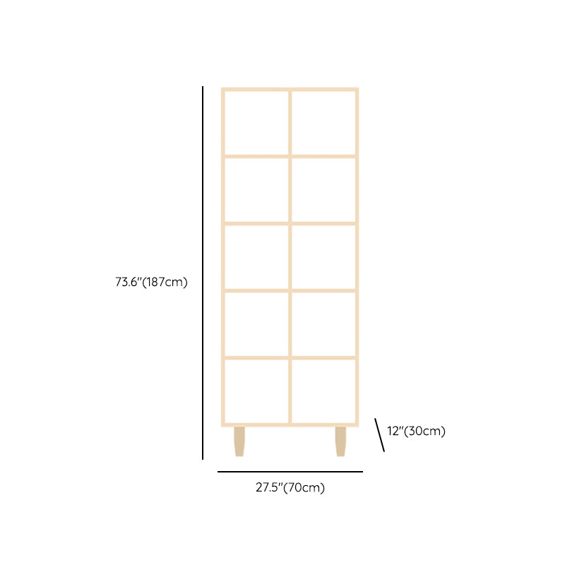 Natural Standard Bookshelf Wooden Contemporary Bookcase with Shelves