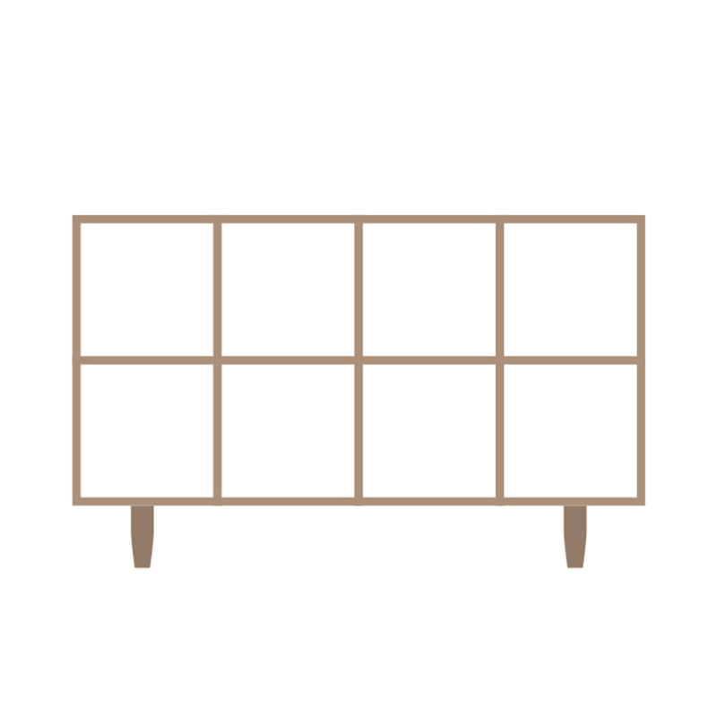 Contemporary Wooden Bookcase Standard Natural Bookshelf with Shelves