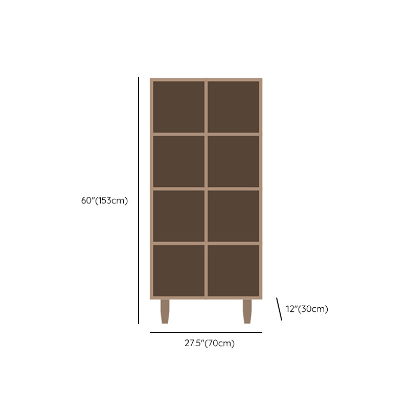 Contemporary Wooden Bookcase Standard Natural Bookshelf with Shelves