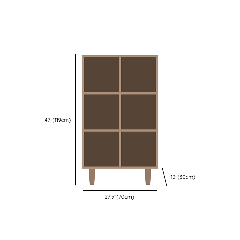 Contemporary Wooden Bookcase Standard Natural Bookshelf with Shelves