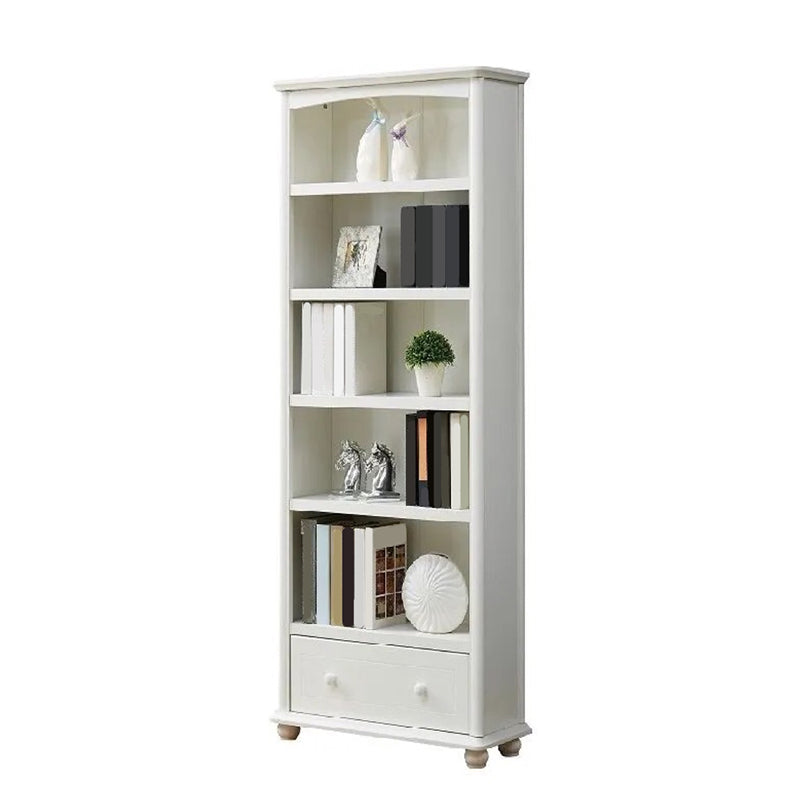 Wooden Closed Back Bookcase Standard Contemporary Bookshelf with Shelves